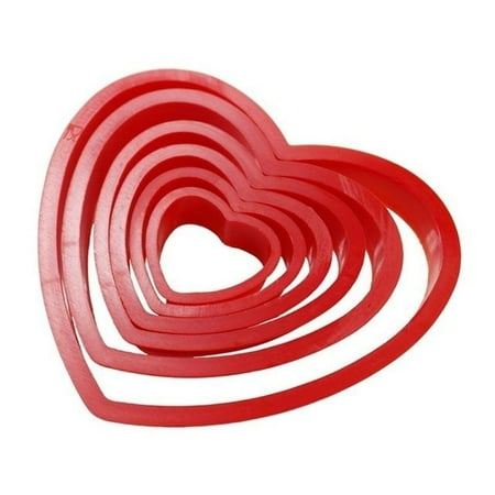 

6Pcs Heart Shaped Cookie Biscuit Fondant Cake Cutter Decor Tools Mold Sugar Crafts Set Plastic Cookie Cutter