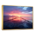 thumbnail image 2 of Designart "Beach Horizon Pier Sunset in Pink and Blue IV" Coastal Framed Wall Art - Coastal Pink Coastal Pier Entryway Framed Wall Art, 2 of 6