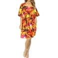 thumbnail image 4 of HAPPY BAY Women's Summer Loungewear OverSize Caftan Mini Casual Sundress 2X-3X Orange, Palm Tree, 4 of 5