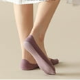 thumbnail image 4 of Viluyesy Womens No Show Socks, Thin Breathable Non-Slip Low Cut Cushion Lightweight Liner Socks Purple, 4 of 6