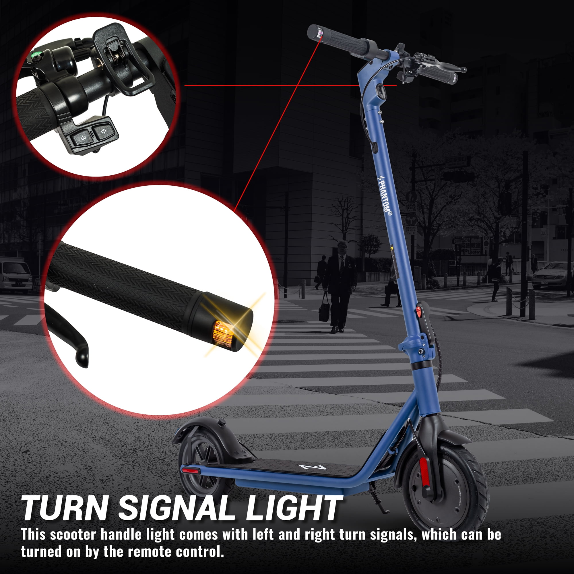 Electric Scooter for Adults Scooter Foldable Escooter 15.5 mph Max Speed with 350W Motor E-Scooter for Commuter (Blue)