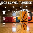 thumbnail image 2 of Basketball Tumbler with Handle 40oz Basketball Gifts Stuff for Girls Men Gift for Coach Lovers Fan Basketball Mom Tumblers Stainless Steel Cup, 2 of 6