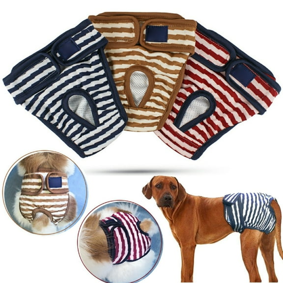 Visland Washable Female Dog Diapers, Reusable Adjustable Doggie Diaper Wraps, Dog Physiological Pants, Super-Absorbent and Comfortable for Small Medium Dogs