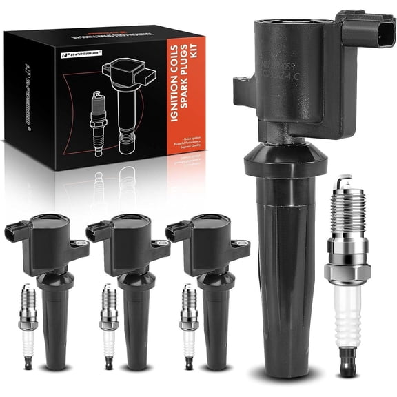 A-Premium Set of 4 Ignition Coil Pack and Iridium Spark Plugs Compatible with Ford Escape 2005-2008 2.3L, Focus 2011 2.0L, Transit Connect 2010-2013 2.0L & Mercury Mariner 2005-2008 2.3L
