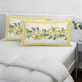thumbnail image 3 of Yellow Lemon Pillow Covers, Linen Long Throw Pillow Case, Summer Botanical Plaid Elegant Pastoral Holiday Pillow Protector Decorative Cushion Cover for Living Room/Bedroom 16" x 24", 3 of 8