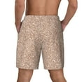 thumbnail image 4 of Balery Beige Sparkling Glitter Mens Swim Trunks Swim Shorts for Men Quick Dry Inseam Beach Shorts with Compression Liner Pocket-Small, 4 of 9