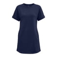 thumbnail image 6 of Lenpel Womens Casual T-Shirt Dresses Crew Neck Short Sleeve Mini Dresses with Pockets Comfy Soft Lounge House Dresses, 6 of 6
