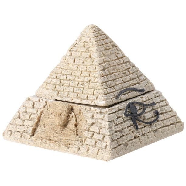 1 adorno piramidal vintage de resina con diseño de arenisca, caja para joyería, artesanías, decoración del hogar