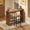 35.4"L, variant on Bar Table, 35.4" Counter Height Pub Table, Industrial Rectangular Hightop Table, Kitchen Dining Bar Height Tables with Footrest, for Narrow Space, Rustic Brown and Black (Only Table)