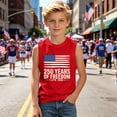 thumbnail image 6 of Kids USA 250th Independence Day Sleeveless Tank Top, Patriotic Flag Print Crew Neck Casual Tee for Boys Girls, Lightweight Summer Top for 4th of July(Red2,3-4 Years), 6 of 6