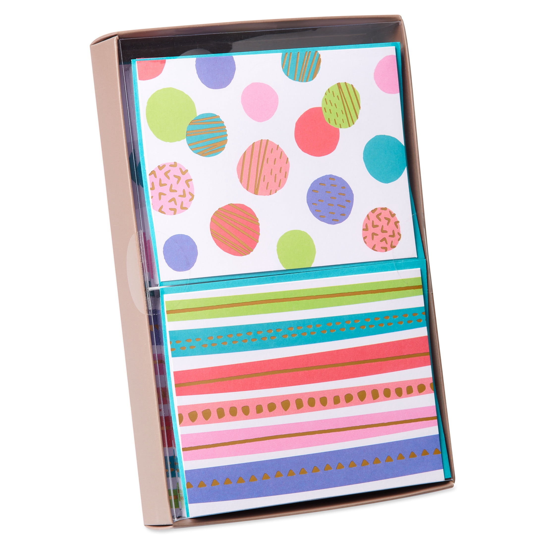 American Greetings Polka Dots and Stripes Stationery Note Cards (2 designs, 50-Count)