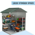 thumbnail image 5 of 6' x 4' Outdoor Storage Shed with Metal Base, Metal Tools Storage Shed, Galvanized Steel Garden Shed with Lockable Doors for Backyard, Patio, Lawn, D9133, 5 of 9