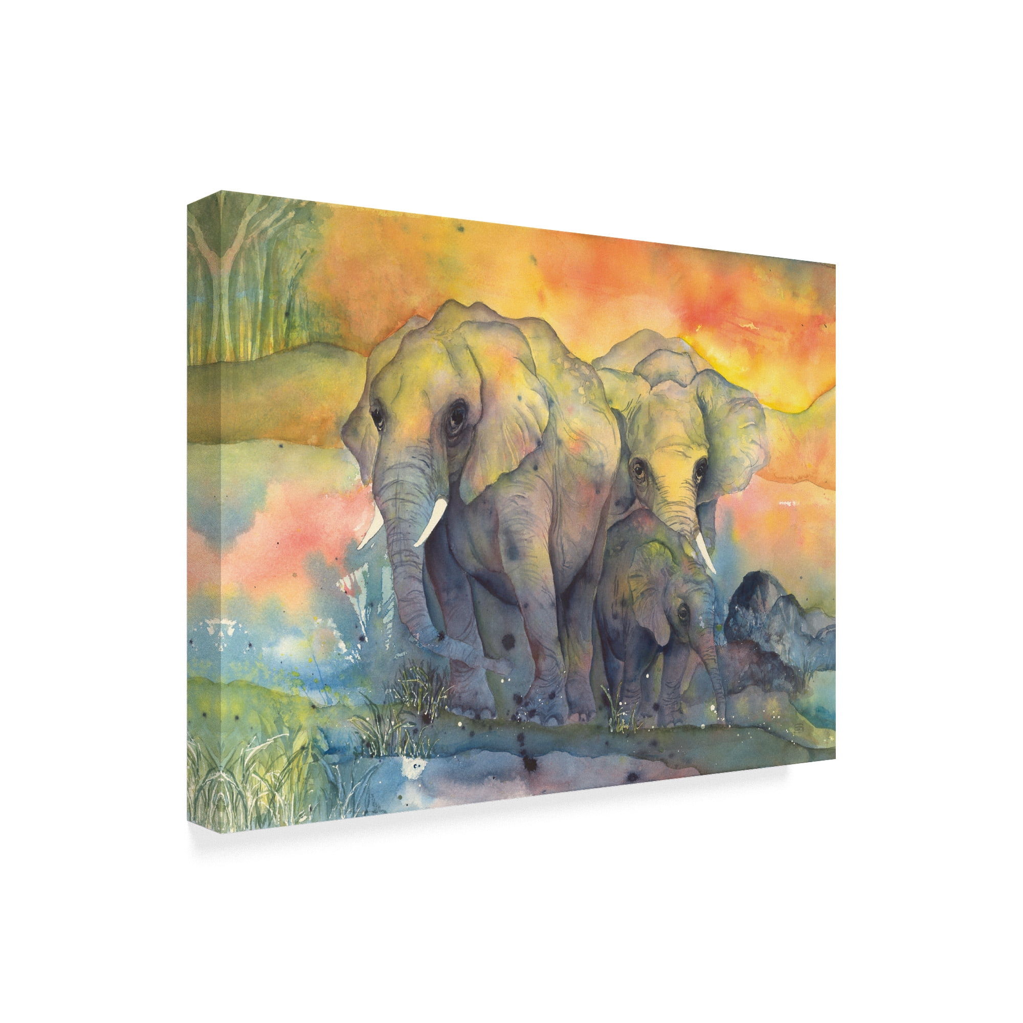 Trademark Fine Art 'Elephants Crop' Canvas Art by Chris Paschke
