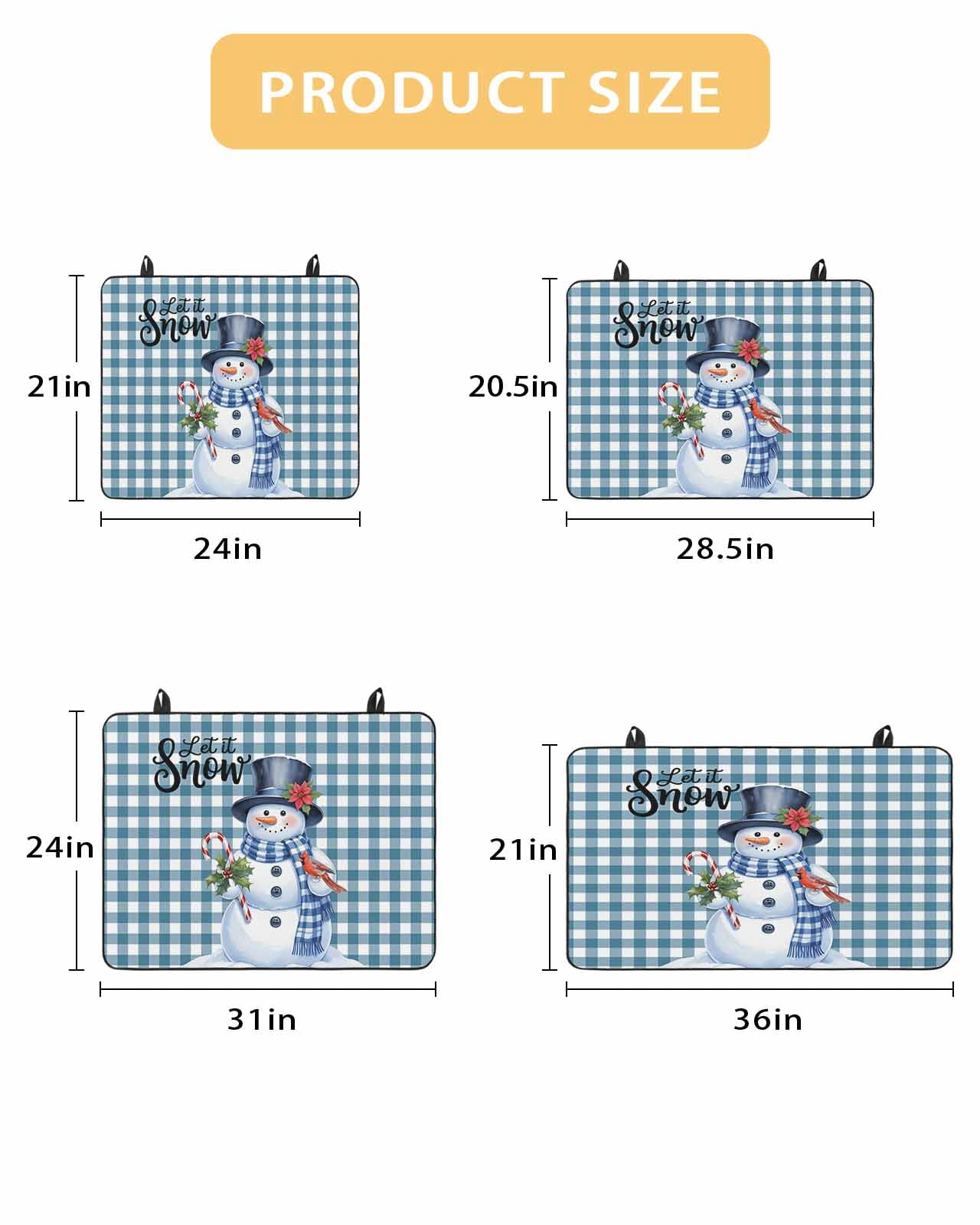 Large Induction Cooktop Protector Mat Christmas Stove Top Covers for Electric Stove, Winter Snowman Cardinal Poinsettia Plaid Decorative Stove Burner Cover Mats, Glass Top Stove Cover