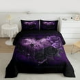 thumbnail image 2 of Homewish Gothic Purple Rose 3 Pieces Queen Comforter Set For Teens Adults,Flowers Love Heart Ultra Soft Bedding Sets,Black Spider Web Bedding Comforter Set,Exotic Style Bedroom Decor,Reversible, 2 of 8