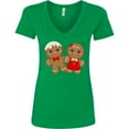 thumbnail image 3 of Inktastic Gingerbread Couple Women's V-Neck T-Shirt, 3 of 5