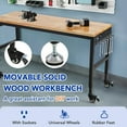 thumbnail image 2 of Garvee Adjustable Workbench 72" x 25", 2000 Lbs Load Capacity, 29.5"-38.4" Heights Garage Worktable with Universal Wheels & Power Outlet, Heavy-Duty Table for Workshop Office Home Commercial, 2 of 6