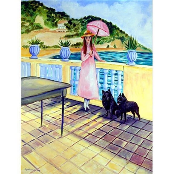 11 x 15 in. Lady with her Schipperke Garden Size Flag