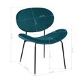 thumbnail image 5 of Modern Dining Kitchen Fabric Cushion Seat with Curved Back, Mid Century Living Room Side Chairs Vanity Chair with Metal Legs, Grass Green, 5 of 8