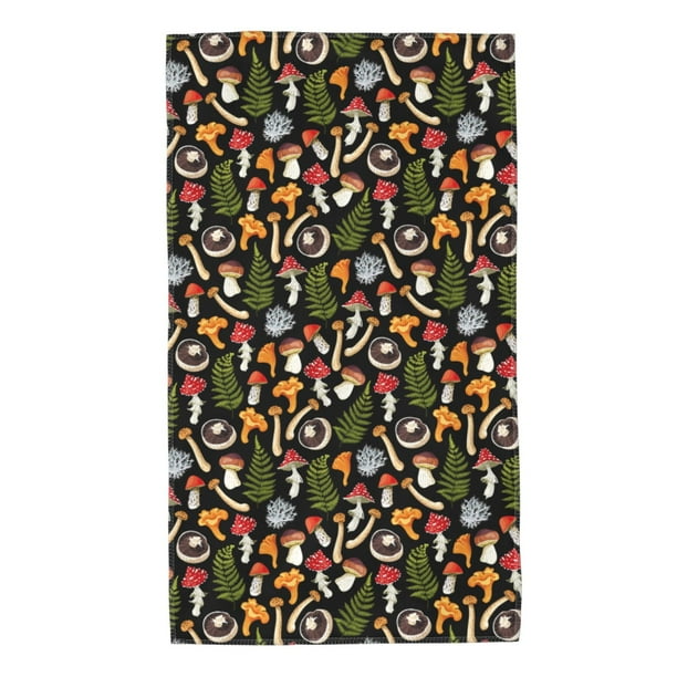 Balery Mushrooms Toalla de Microfibra Premium con Estampado – 27.5x16 pulgadas, Alta Absorción, Suave y Aterciopelada, Secado Rápido
