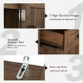thumbnail image 6 of 71" Farmhouse Pantry Cabinet with 3 Pull-Out Organizers, Freestanding Kitchen Storage Cupboard with 6 Door Shelves & 2 Drawers, Black Embossed MDF for Dining Room & Kitchen Organization, 6 of 8