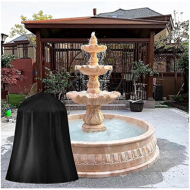 Outdoor Garden Fountain Dustproof Cover Heavy Duty Waterproof Durable Bird Bath Cover Fountain Cover With Locking Drawstring Protective Cover For Wint