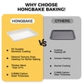 thumbnail image 2 of HONGBAKE Ceramic Cookie Sheets Nonstick Sets, Non-Toxic Baking Pan, Cookie Sheets for Baking with Diamond Texture Pattern, Heavy Duty 0.8mm Aluminized Stee Baking Sheet Pans for oven - Ceramic Cream, 2 of 7
