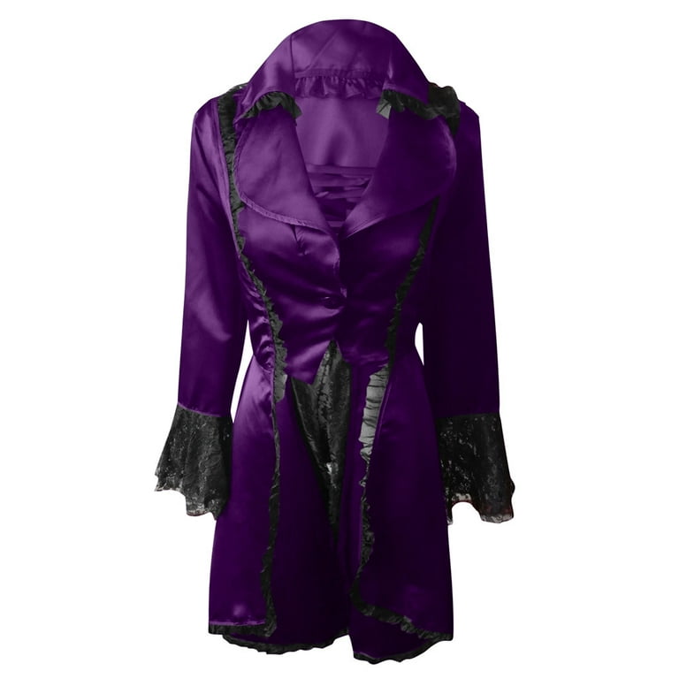 IDALL Women Steampunk Coat Long Sleeve Dress Gothic Clothes for