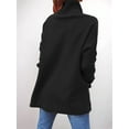 thumbnail image 6 of Women'S Turtle-Neck Oversized Sweaters Long Batwing Sleeve Spilt Hem Tunic Pullover Knit Tops Black M, 6 of 7