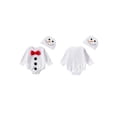 thumbnail image 2 of FOCUSNORM Barboteuses de Noël pour Bébés Filles Garçons en Forme de Snowman Col Rond Manches Longues Justaucorps d'Automne avec Chapeau, 2 of 9