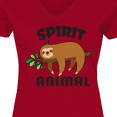 thumbnail image 4 of Inktastic My Spirit Animal is a Sloth with Sloth Illustration Women's V-Neck T-Shirt, 4 of 5