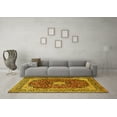 thumbnail image 3 of Ahgly Company Machine Washable Indoor Round Persian Yellow Traditional Area Rugs, 3' Round, 3 of 4