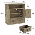 thumbnail image 2 of NEGYLIM Wall-Mounted Bathroom Cabinet with Barn Doors, Adjustable Shelf, 2 Drawers, Rustic Modern Style Storage Organizer for Toilet, Bathroom, Laundry Room, Black, 2 of 11