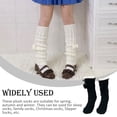 thumbnail image 4 of Jumpingount Calcetines tipo pantuflas, transpirables, con forro polar, para invierno, con mango de goma de silicona, para dormir, lindos, clásicos, peludos, Medias Negro Jumpingount AP009581-01, 4 of 6