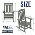thumbnail image 5 of Patio Slat Rocking Chair, HDPE Plastic Weather Resistant Porch Rocker,Grey, 5 of 8