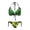 Distressed Jamaica Flag Print, variant on Mandala Palm Tree Halter Bikini Set - Two Piece Triangle Swimsuit with Tie Side Bottoms for Beach Vacation & Pool Party