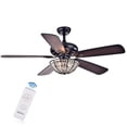 thumbnail image 5 of Warehouse of Tiffany Hannele Bowl 3-light 5-blade Black 52-inch Ceiling Fan (Optional Remote) Remote, 5 of 5