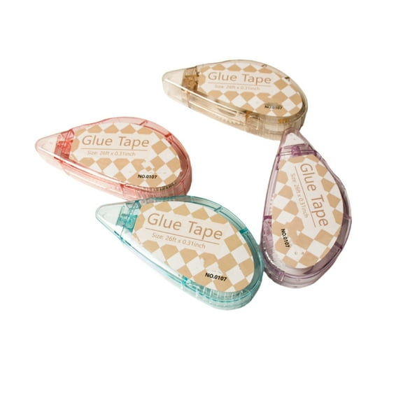 4Pcs 8mmX8M Clear Adhesive Roller Repositionable Double Side Adhesive Tape