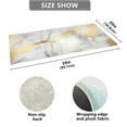 thumbnail image 3 of Grey and Gold Marble Luxury Kitchen Rug Non Slip Bathroom Plush Mat Shaggy Bedroom Carpet 39"x20", 3 of 6