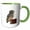 Green/White, variant on 3drose, Beautiful Cute Barn Owl Staring with Wide Yellow Eyes, 15oz Mug