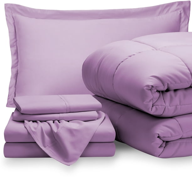 Bare Home 5 Piece Bed In A Bag Twin Comforter Set Lavender Sheet