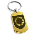 thumbnail image 1 of Stainless Steel Crown of Thorns Adversity Coat of Arms Shield Engraved Dog Tag Keychain Keyring, 1 of 1