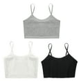 thumbnail image 3 of vastwit 3Pcs Cropped Tank Tops for Girls Spaghetti Strap Crop Top Basic Sports Cami Solid Color Black&White&Grey L, 3 of 5