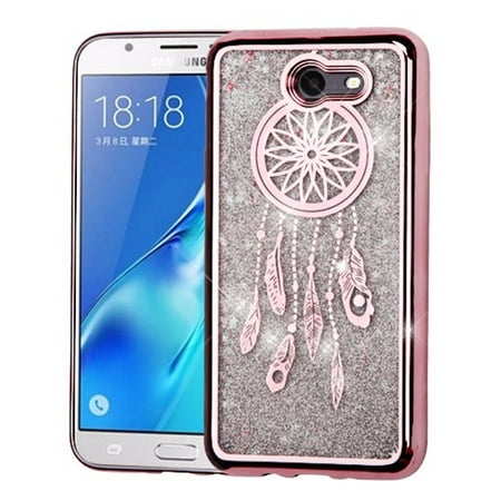 Bling For Phone Cases Samsung Galaxy J7 Sky Pro case by Insten Luxury Quicksand Glitter Liquid Floating Sparkle Bling Fashion Phone Case Cover for Samsung Galaxy J7 Sky Pro / J7 2017 ()