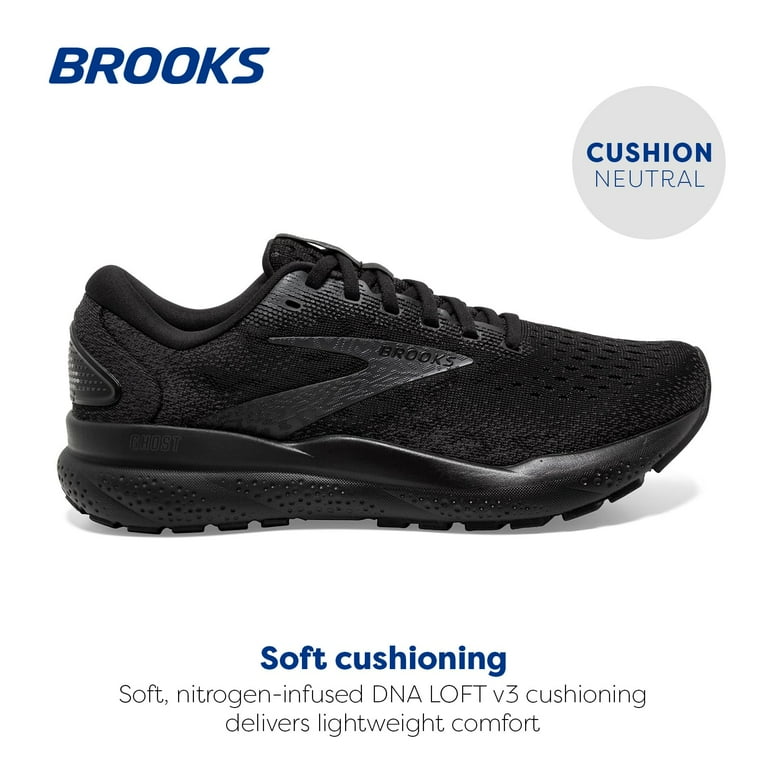Brooks Women's Ghost 16 Neutral Running Shoe - Black/Black/Ebony