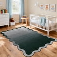 thumbnail image 3 of Garvee 8'x10' Scalloped Area Rugs Modern Abstract Washable Rug, Neutral Farmhouse Carpet Non-Slip Low Pile Indoor Rug for Living Room Bedroom Home Office, Black, 3 of 8