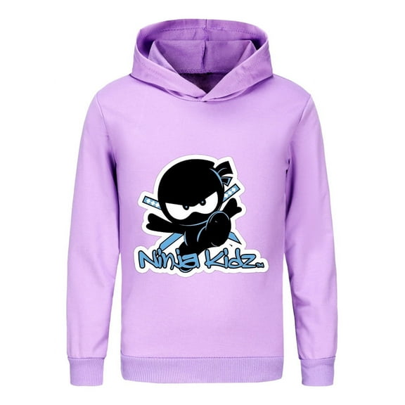 Boys Cartoon Ninja Kidz Hoodie – Kids Long Sleeve Pullover with Bold Graphic for Martial Arts Fans