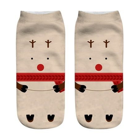 

Cptfadh Women Fashion Three-dimensional Printed Socks Christmas Socks