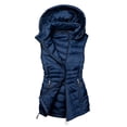 thumbnail image 5 of Cilsoka Women's Long Hooded Puffer Vest Zip Pockets Quilted Sleeveless Coat, Long Puffer Vest with Hood, Women Warm Down Coats Outerwear, Winter Jackets for Going Out Travel, 5 of 6