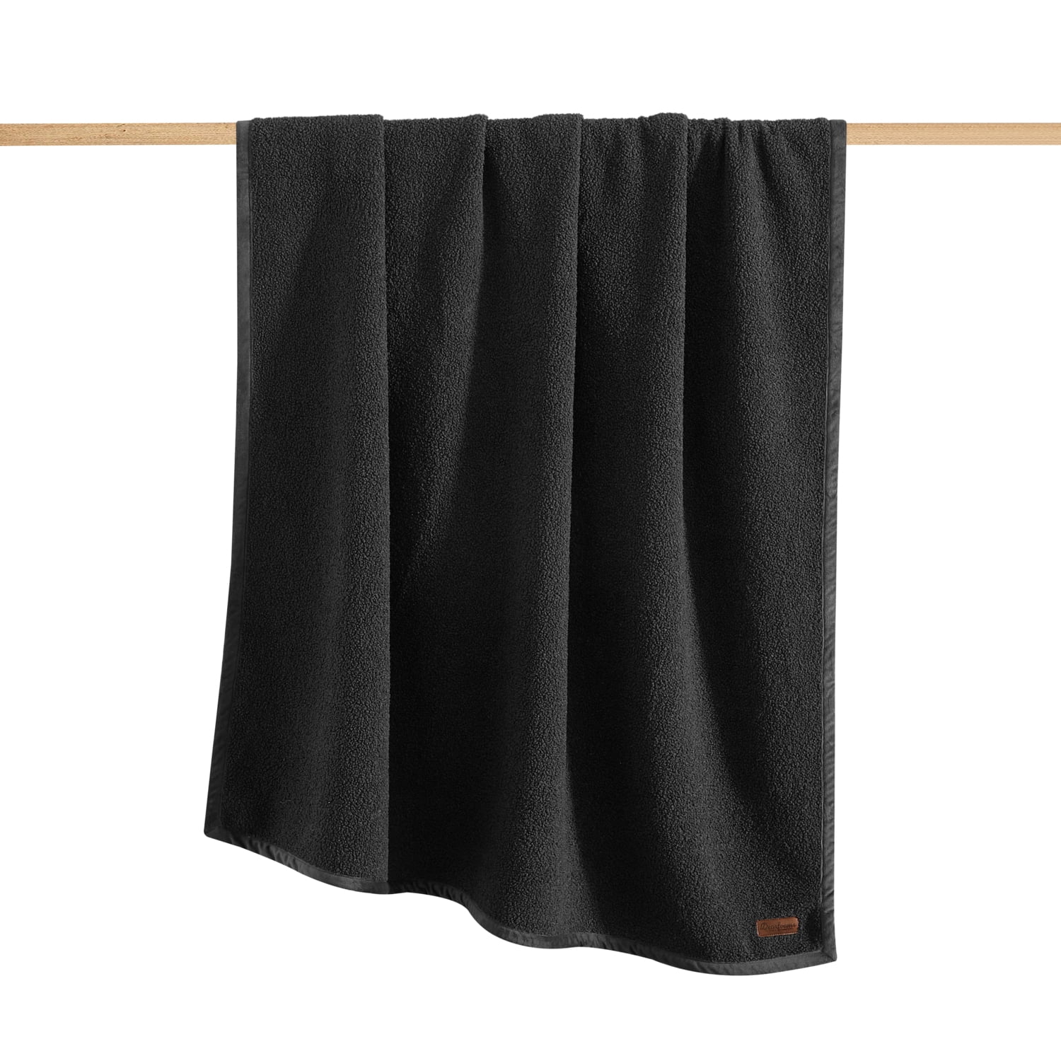 Dearfoams Reversible Cozy Teddy Oversized Couch Throw Blanket, Black, 50 x 70 in